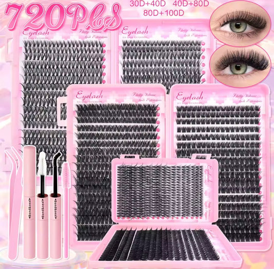 DIY Lash Extension Kit – Natural Wispy Clusters (9–16mm)